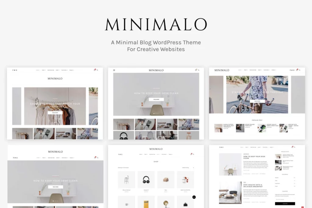 Minimalo – A Minimal Blog WordPress Theme for Creative Websites 1.0.7
