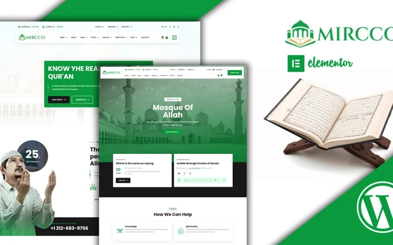 Mircco Muslim Religious Mosque Elementor Wordpress Theme 1.0.0