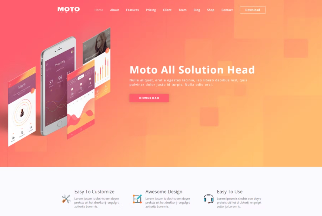 Moto Wordpress Landing Page Theme 1.1.9