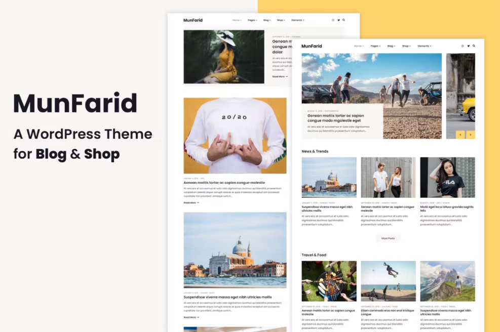 Munfarid A Wordpress Theme For Blog & Shop 1.0