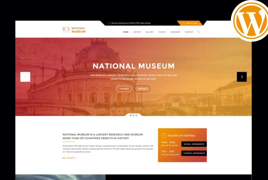 Museum Responsive Wordpress Theme 3.0