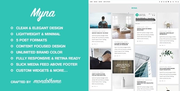 Myna A Masonry Wordpress Blog Theme 1.2