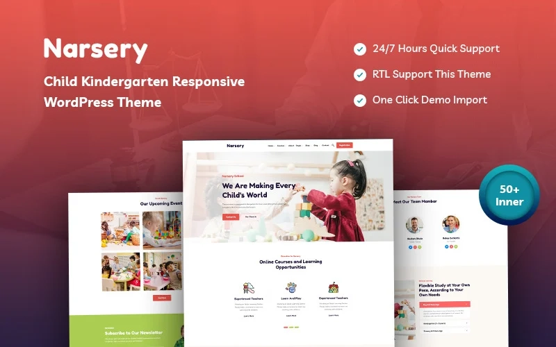 Narsery Child Kindergarten Responsive Wordpress Theme 1.0.0