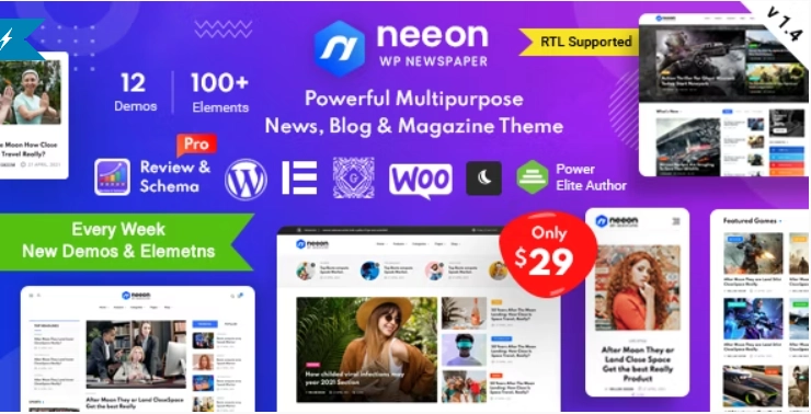 Neeon Wordpress News Magazine Theme 2.9.2