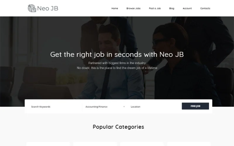 Neojb Modern Job Board Wordpress Elementor Theme Wordpress Theme 1.1.4