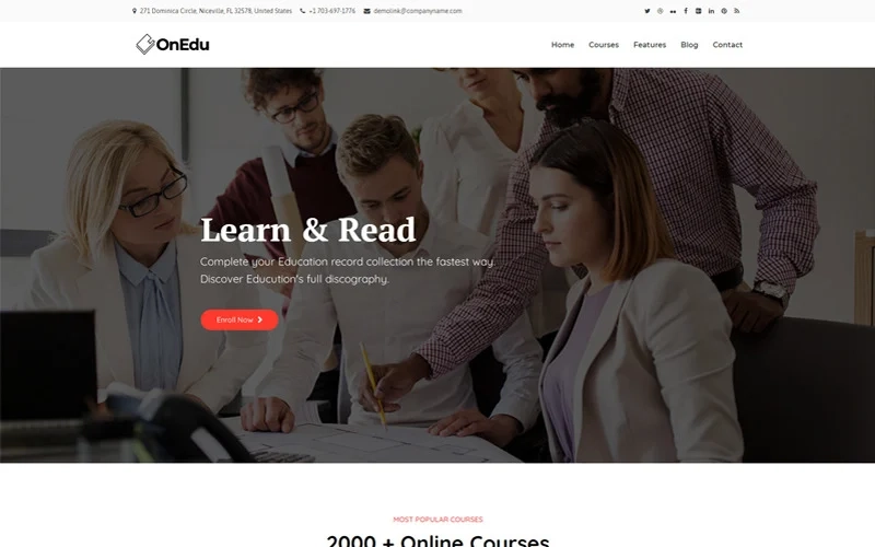 Onedu Education Courses Lms Wordpress Theme 1.1.3