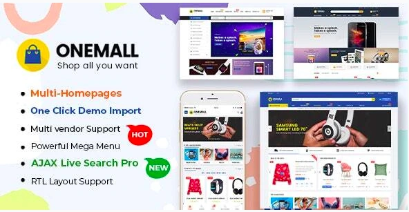 Onemall Ecommerce Marketplace Woocommerce Wordpress Theme (mobile Layouts Included) 1.9.1.2