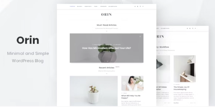 Orin Minimal Blog For Wordpress 1.0.0