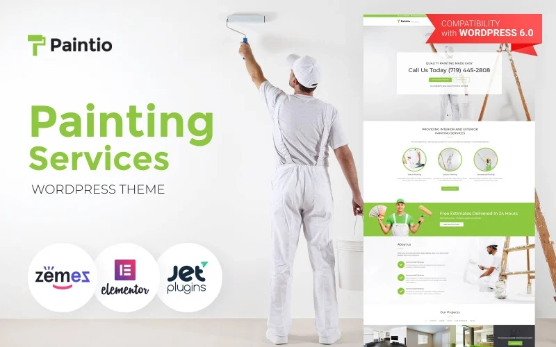 Paintio Wallpapering & Painting Services Wordpress Theme 2.0.1