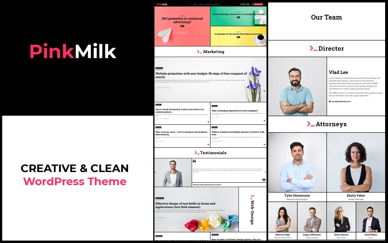 Pinkmilk Wordpress Theme – Creative And Clean Theme For Corporate Websites 1.0.0