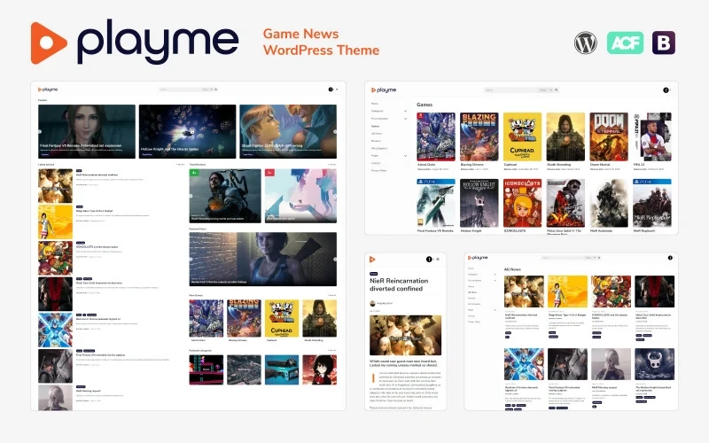 Playme Video Games News Wordpress Theme 1.0.4