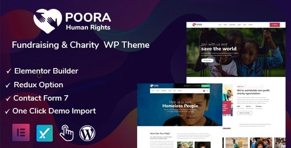 Poora Fundraising & Charity Wordpress Theme 1.0