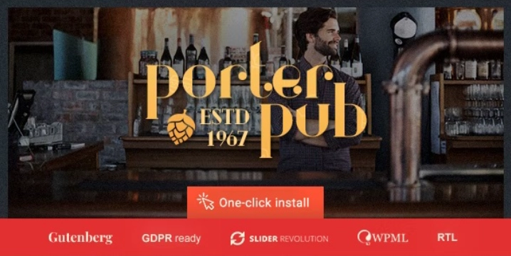 Porter Pub Bar & Restaurant Wordpress Theme 1.0.8