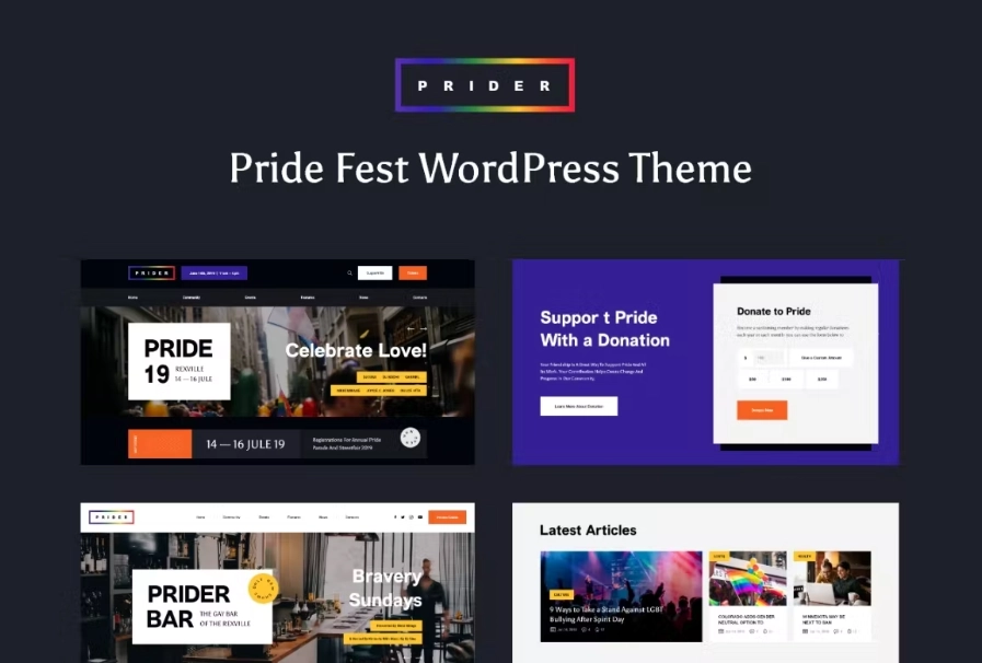 Prider Lgbt & Pride Parade Wordpress Theme 1.0.6