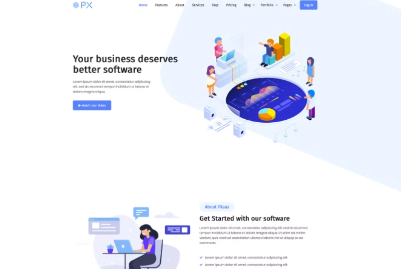 Pxaas App & Software Landing Page Theme 1.0.7