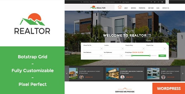 Realtor Responsive Real Estate Wordpress Theme 1.4.1
