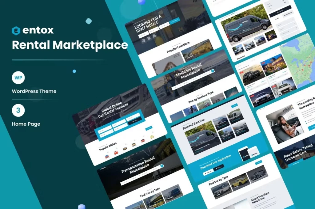 Rental Marketplace WordPress Theme – Entox 1.1.1