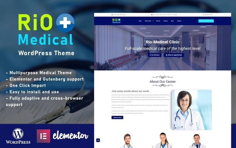 Rio Medical Medical Center Landing Page Wordpress Theme 1.3.0