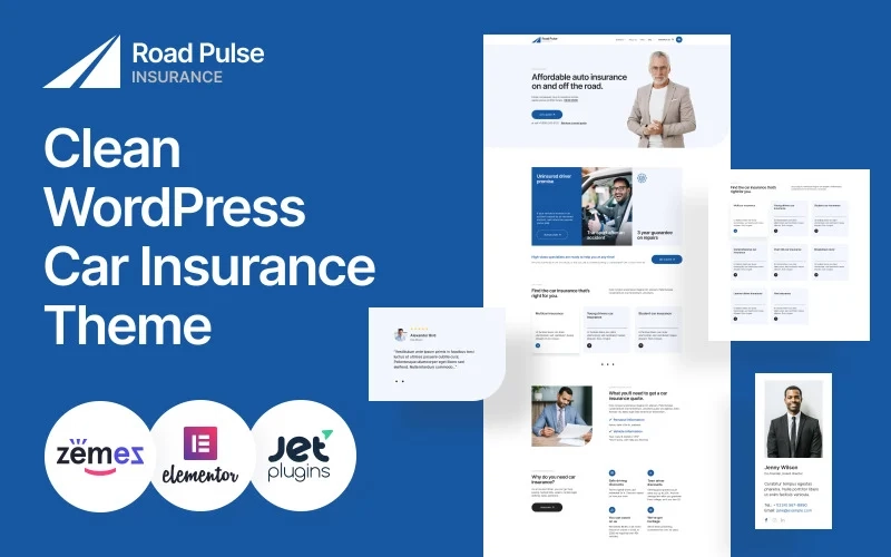 Road Pulse Clean Wordpress Car Insurance Theme Wordpress Theme 1.0.0