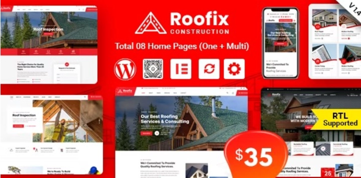 Roofix Roofing Services Wordpress Theme 2.0.7