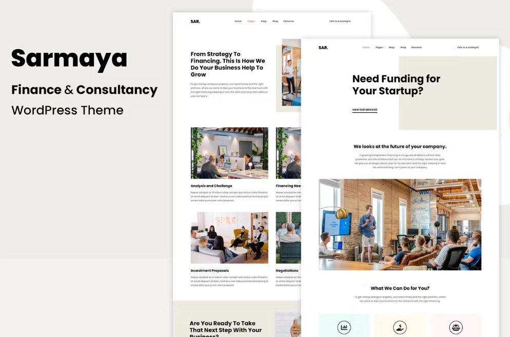 Sarmaya – Finance & Consultancy Wordpress Theme 1.0.4