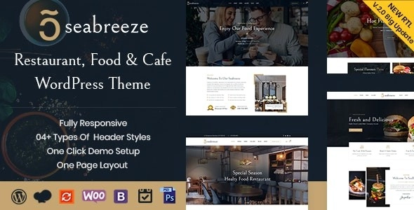 Seabreeze Restaurant And Cafe Wordpress Theme 2.2