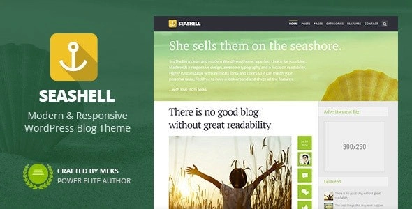 Seashell Modern Responsive Wordpress Blog Theme 1.9.1