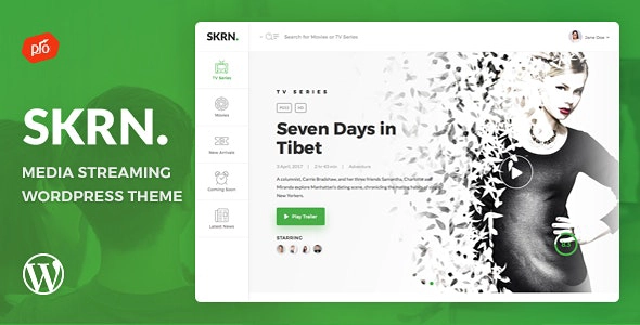 Skrn Media Streaming App Wordpress Theme 4.8