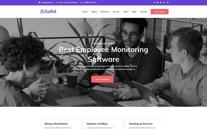 Softd It Solution Company Responsive Wordpress Theme 1.0.0