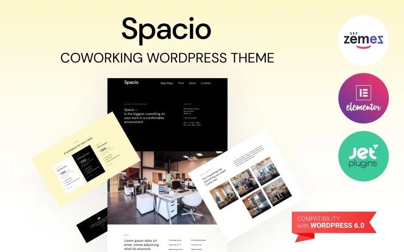 Spacio Coworking Wordpress Theme To Unite Workers 1.0.0