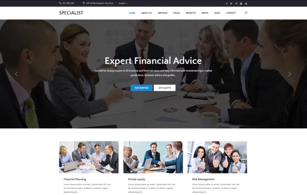 Specal – Financial, Consulting WordPress Theme 1.7
