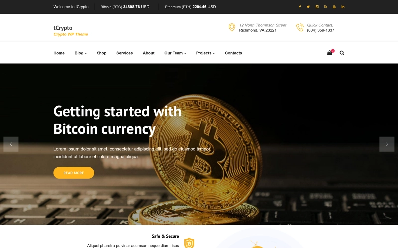 Tcrypto Crypto Wordpress Theme 1.0.0