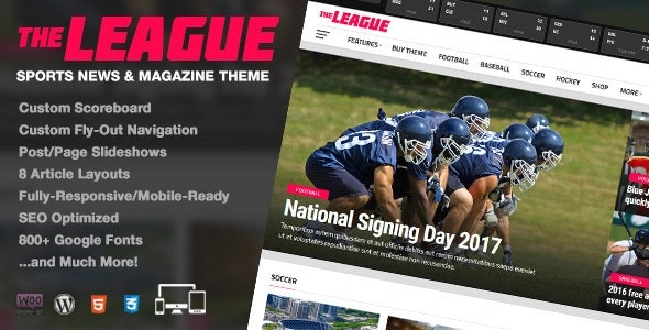 The League Sports News & Magazine Wordpress Theme 4.2.1