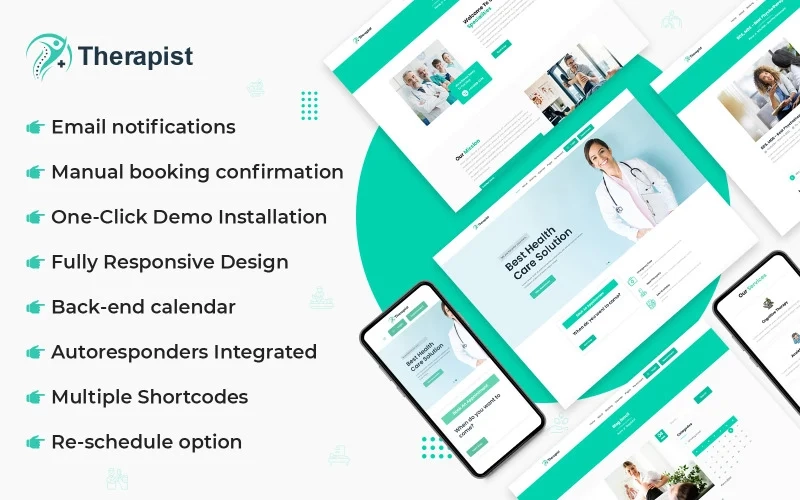 Therapist Doctor Appointment Booking Wordpress Theme 1.0.0