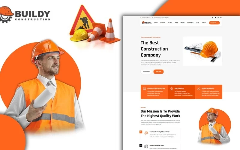 Tomaar Buildy Multipurpose Construction Landing Page Wordpress Theme 1.0.0