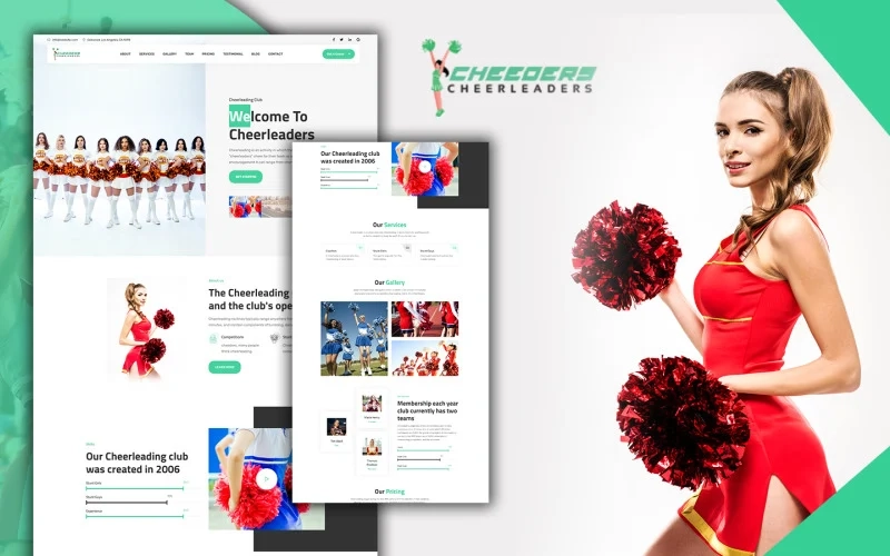 Tomaar Cheeders Cheerleading Team Landing Page Wordpress Theme 1.0.0