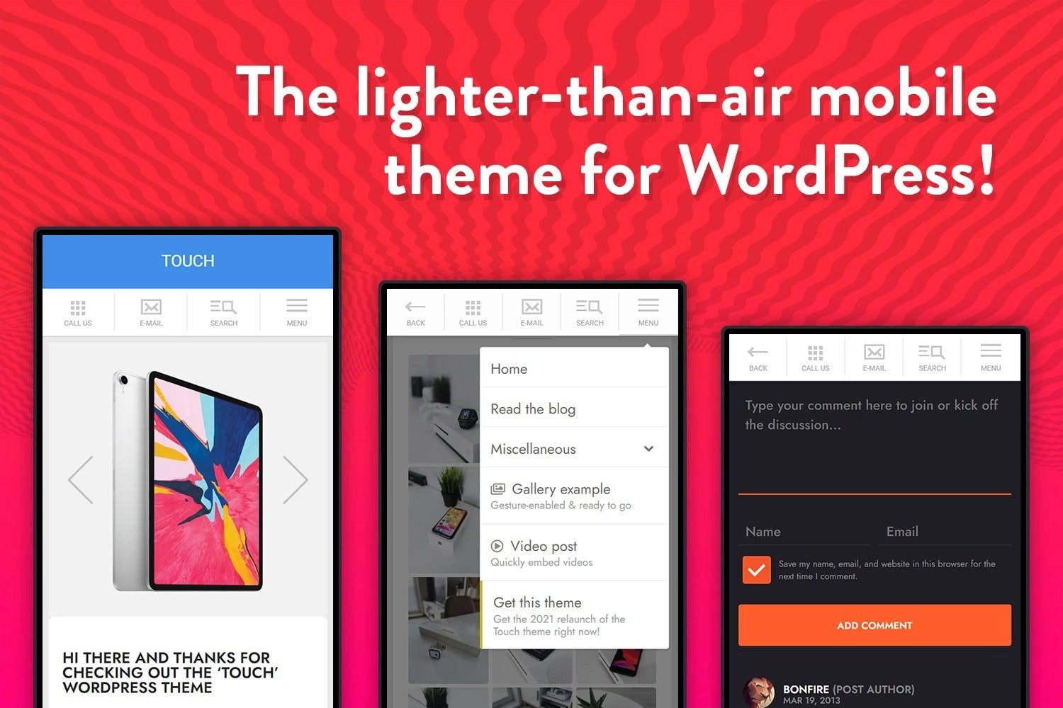 Touch: A Lighter Than Air Wordpress Mobile Theme 2.0