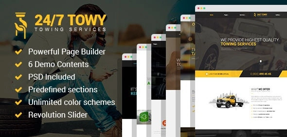 Towy Emergency Auto Towing And Roadside Assistance Service Wordpress Theme 1.5