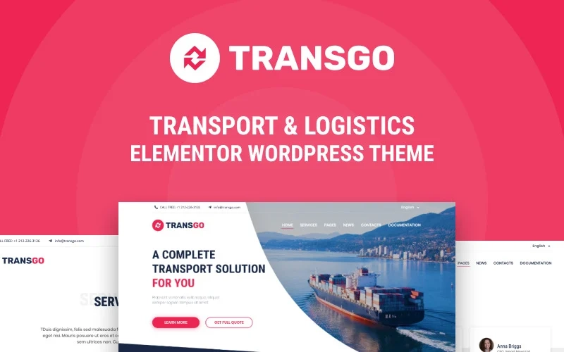 Transgo Transport & Logistics Wordpress Elementor Theme Wordpress Theme 1.1.2