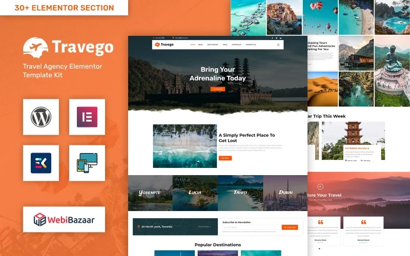 Travego Tour & Travel Agency Template Wordpress Theme 1.0