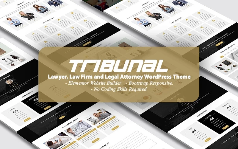 Tribunal Lawyer, Law Firm And Legal Attorney Landing Page Wordpress Theme 1.0