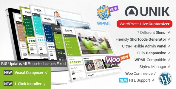 Unik Responsive Multi Purpose Theme 1.8.7