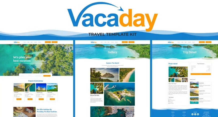 Vacaday Travel Agency Elementor Template Kit