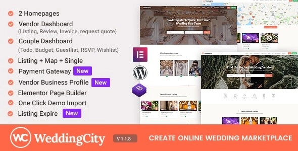 Weddingcity Directory & Listing Wordpress Theme 1.2.6