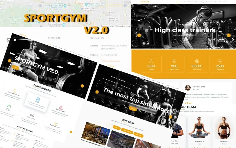 Wordpress Sport Landing Template Bootstrap Sportgym V2.0 Cool Solution For Fitness And Not Only Wordpress Theme 2.0