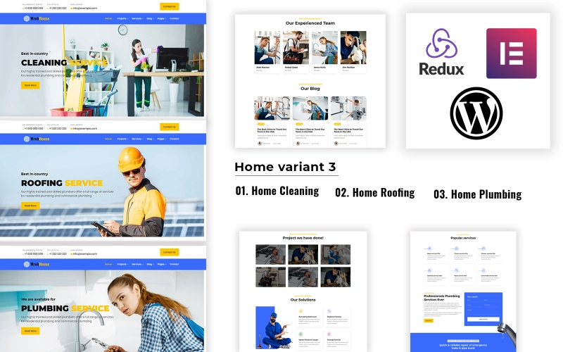 Workhouse Elementor Wordpress Theme Plumbing, Cleaning And Roofing 1.0.0