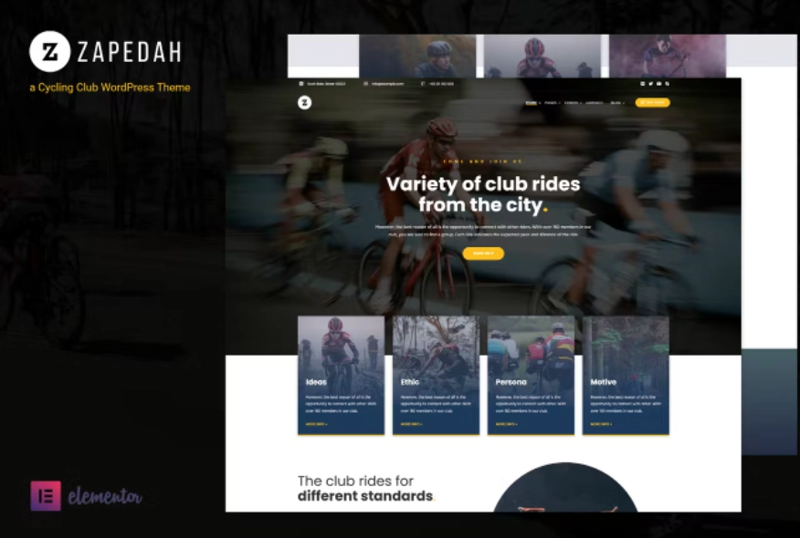 Zapedah Cycling Club Wordpress Theme 1.2