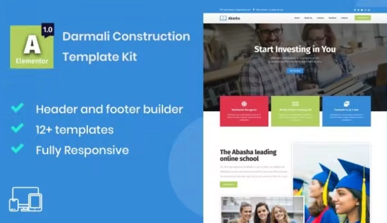 Abasha Education & Learning Courses Elementor Template Kit