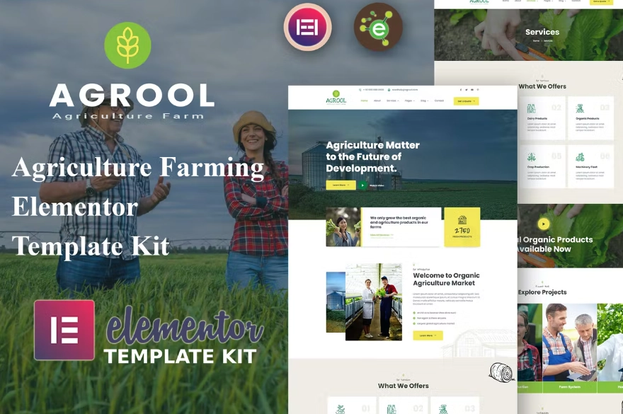 Agrool Agriculture Farming Elementor Template Kit