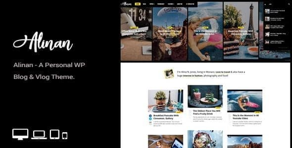 Alinan Wp A Personal Wordpress Blog And Vlog Theme 1.7